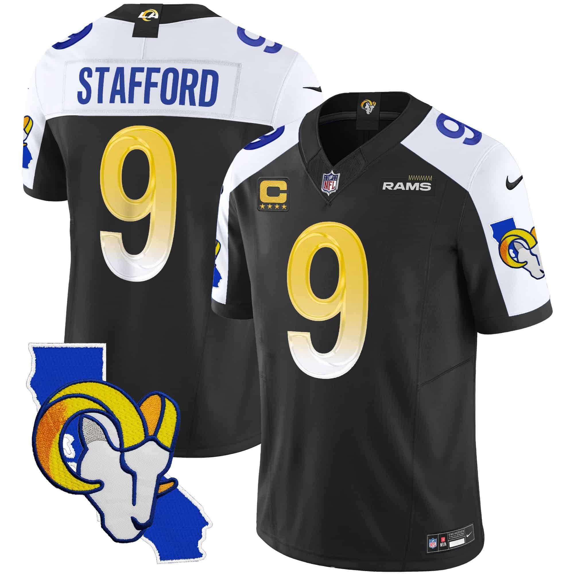 Men Los Angeles Rams #9 Stafford Black 2024 Nike California Patch Vapor Limited NFL Jersey->indianapolis colts->NFL Jersey